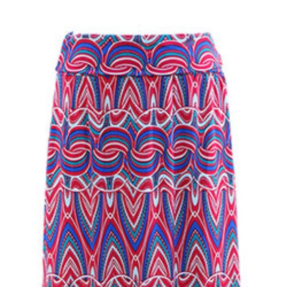 (5/$25 SALE ✅) Jon & Anna Boho Pink Small Fold Over Waistband Maxi Skirt - Picture 4 of 4